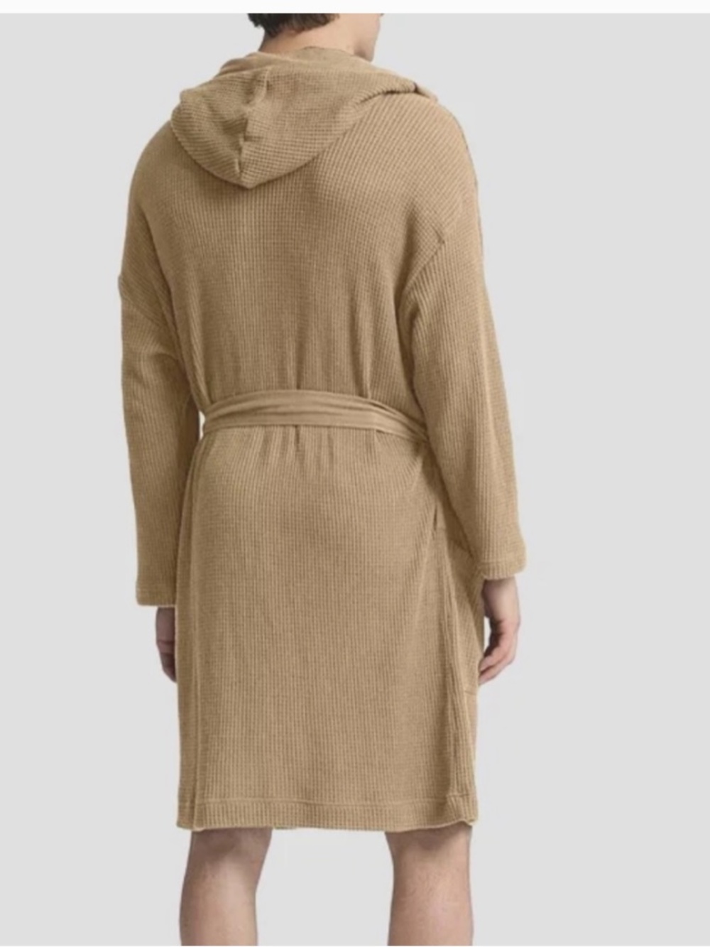 Polo Ralph Lauren Mens Thermal Hooded Robe Beige Size S/M - Picture 3 of 7